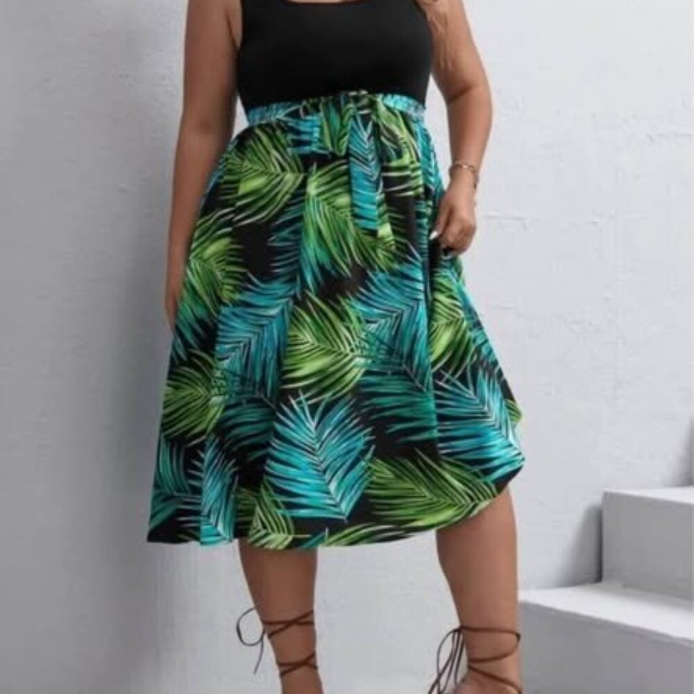 Ladies 1X  colorful tropical print dress - Picture 8 of 11